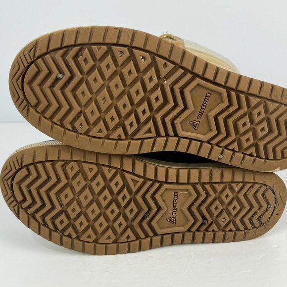 RipZone Kids Snow Boots Size 6 Black Beige Lace Up Round Toe Flat Heel - Picture 6 of 6